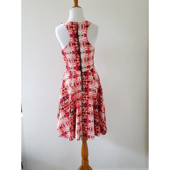Revolve Naven Jackie Kaleidoscope Fit & Flare Floral Rose Pink Dress Women 4 - Picture 4 of 11